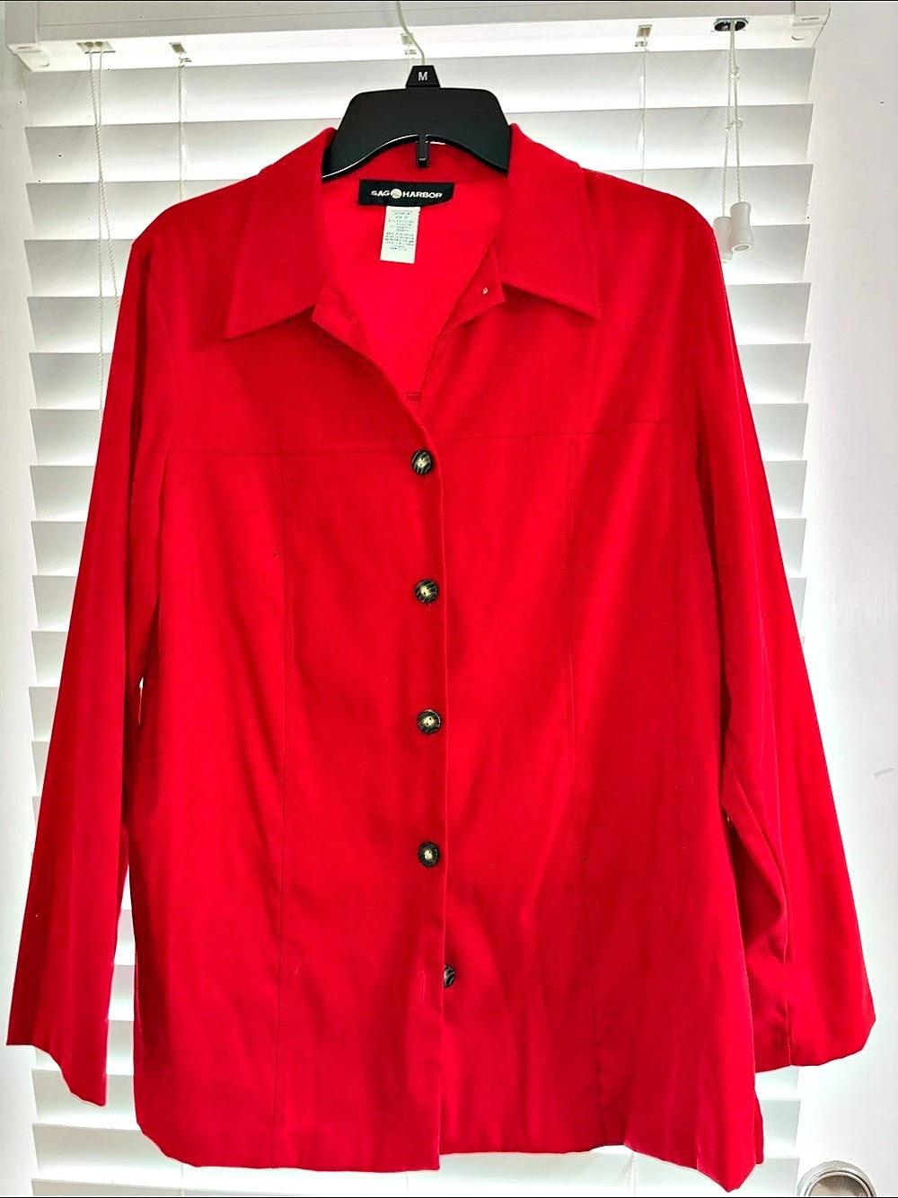 SAG HARBOR Women's Cotton Utility Jacket Red Medium Like New